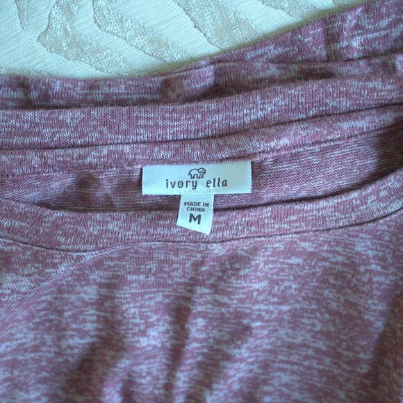 Ivory Ella Cropped Crewneck | Purple & Gray Sweat Shirt - Picture 3 of 5